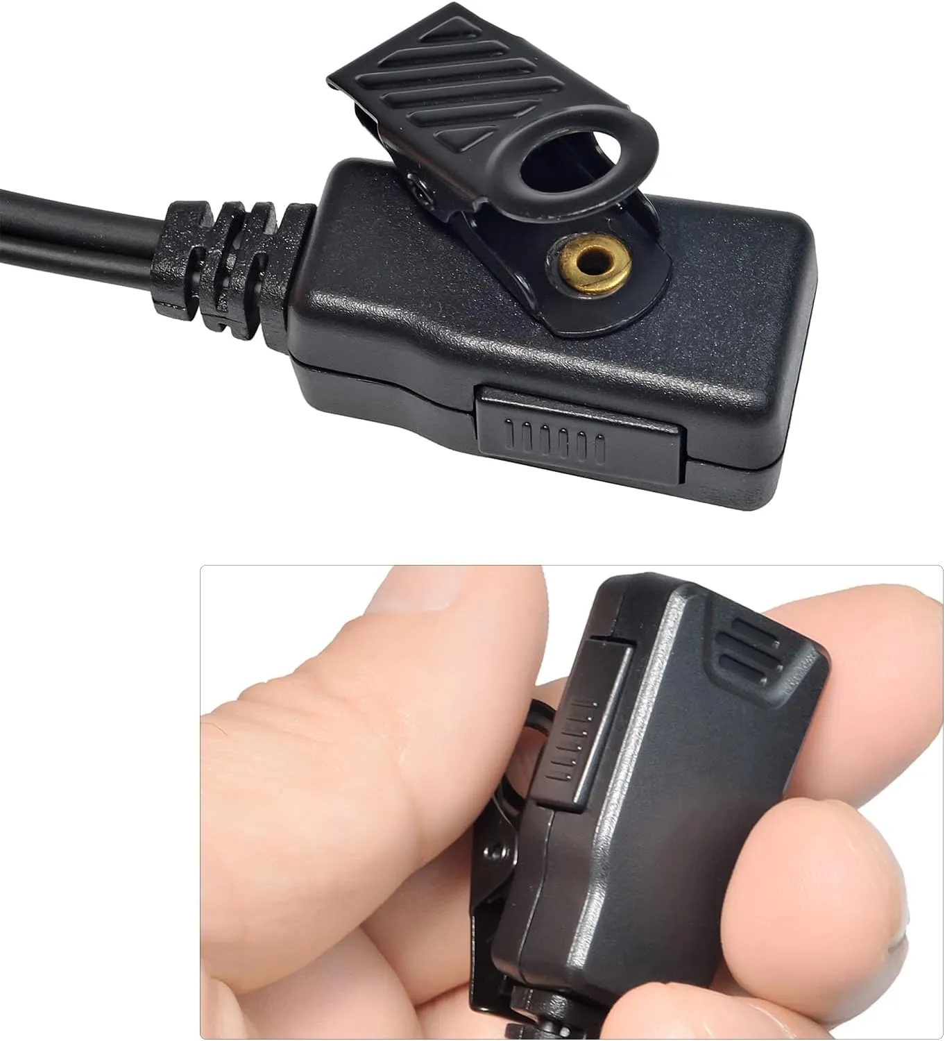 HYS 1-Wire Earpiece with Mic&PTT for Baofeng Walkie Talkie BF-F8HP BF-F9 UV-82 UV-82HP UV-82C UV-5R UV-5R5 UV-5RA UV-5RE UV-5X3 Kenwood NX TK Series 2pin Radios, G Shape Ear Hook