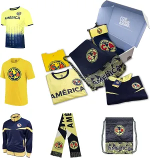 Icon Sports Ultimate Fan Pack: Officially Licensed Club America Soccer Bag, Scarf, Jacket & Shirts 5 Piece Value Set
