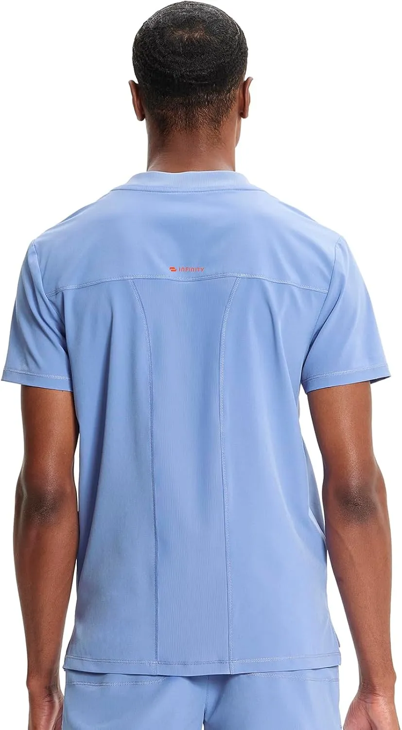 Infinity Cherokee Men's V-Neck Scrub Top with Rib-Knit Neckline, Front Shoulder Yokes, and a Center Back Panel IN700A