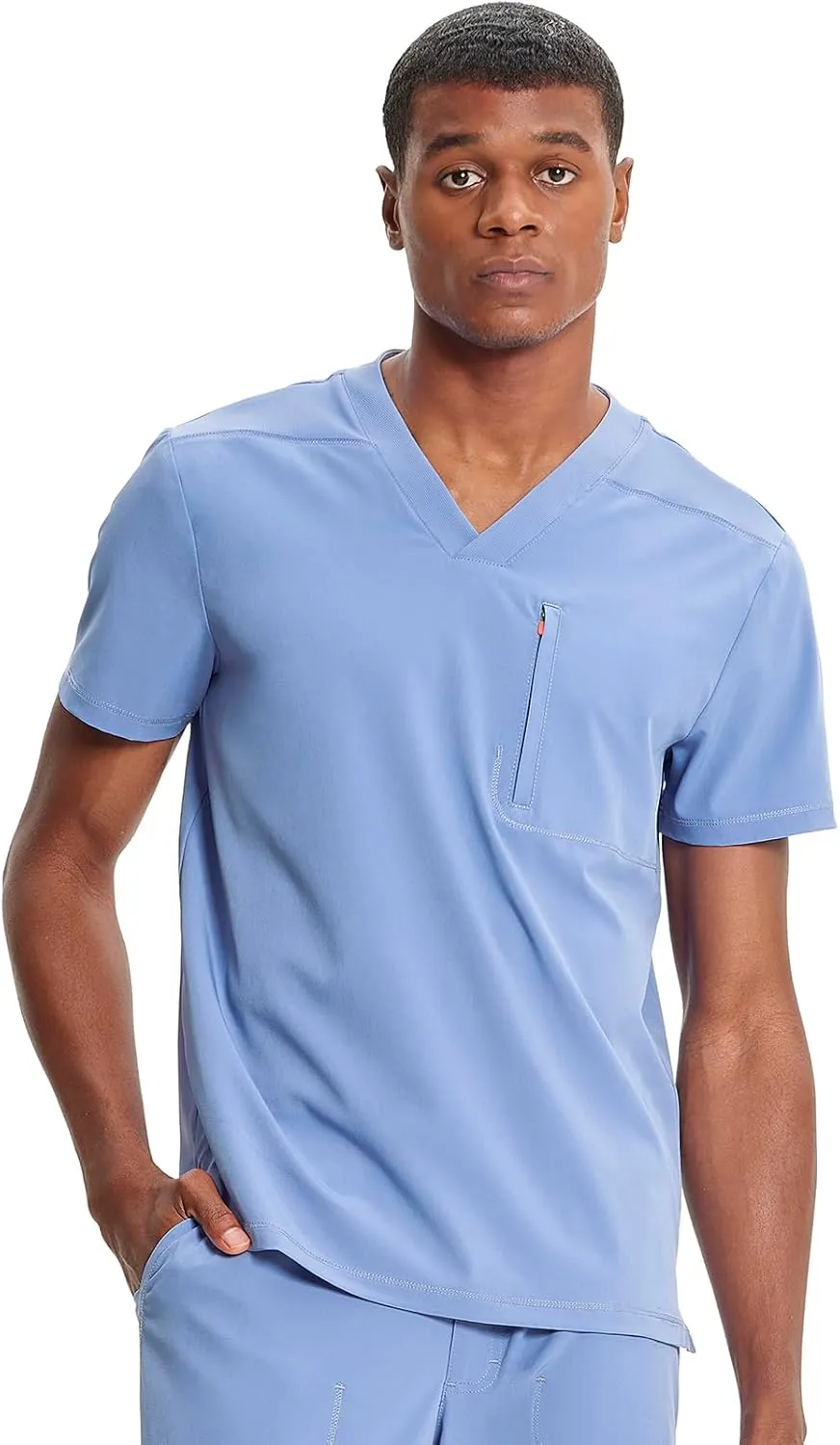 Infinity Cherokee Men's V-Neck Scrub Top with Rib-Knit Neckline, Front Shoulder Yokes, and a Center Back Panel IN700A
