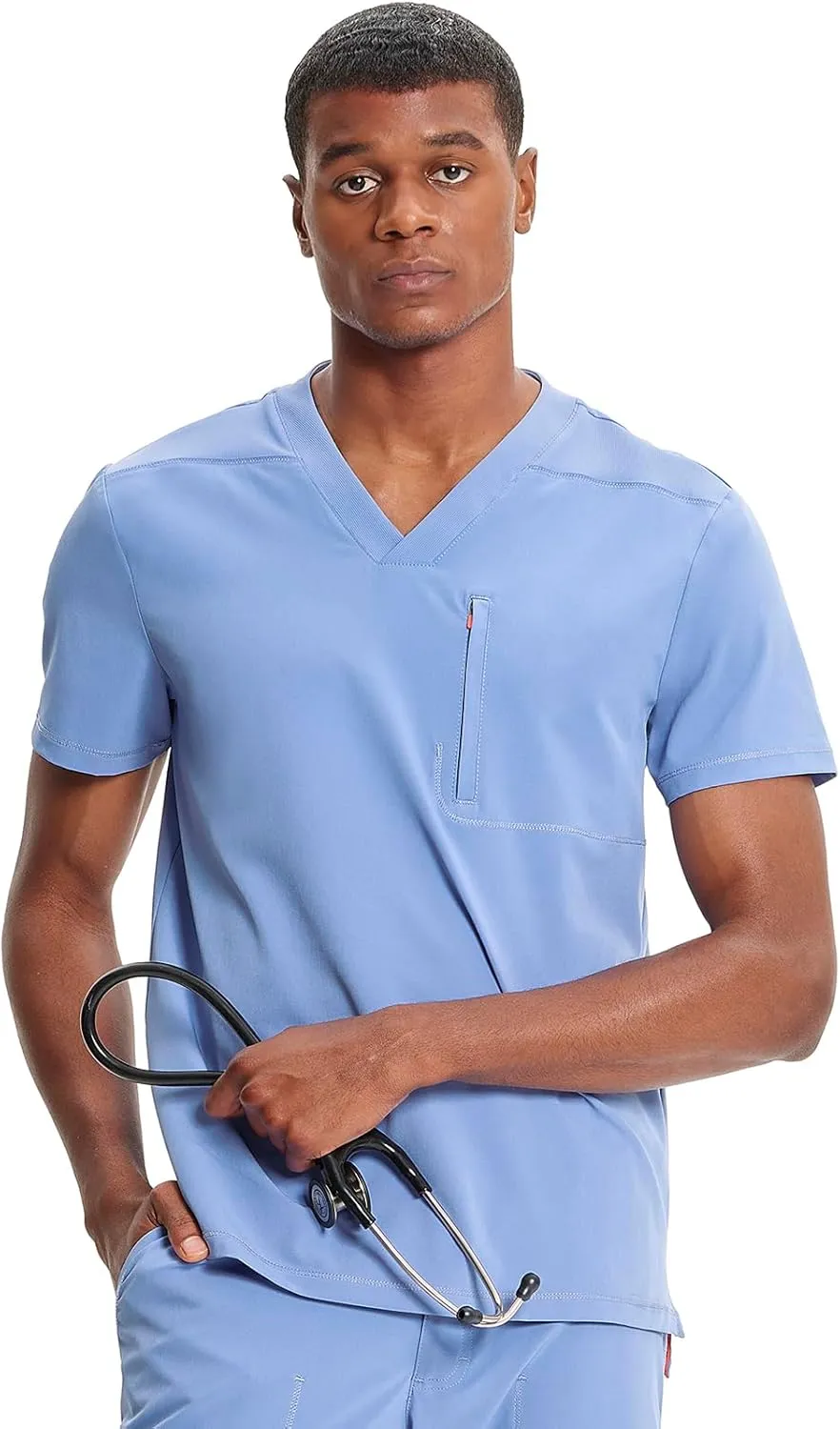 Infinity Cherokee Men's V-Neck Scrub Top with Rib-Knit Neckline, Front Shoulder Yokes, and a Center Back Panel IN700A