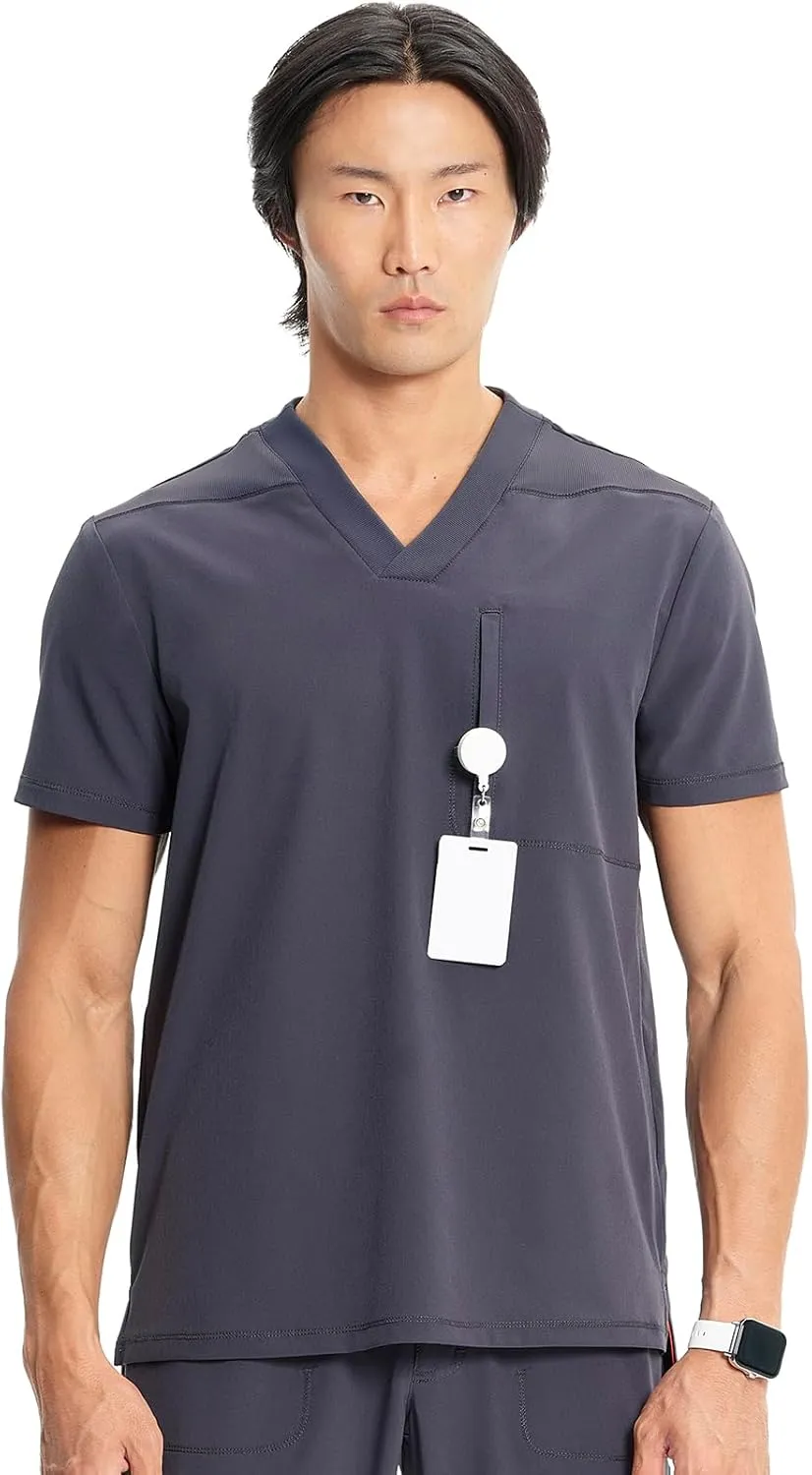 Infinity Cherokee Men's V-Neck Scrub Top with Rib-Knit Neckline, Front Shoulder Yokes, and a Center Back Panel IN700A