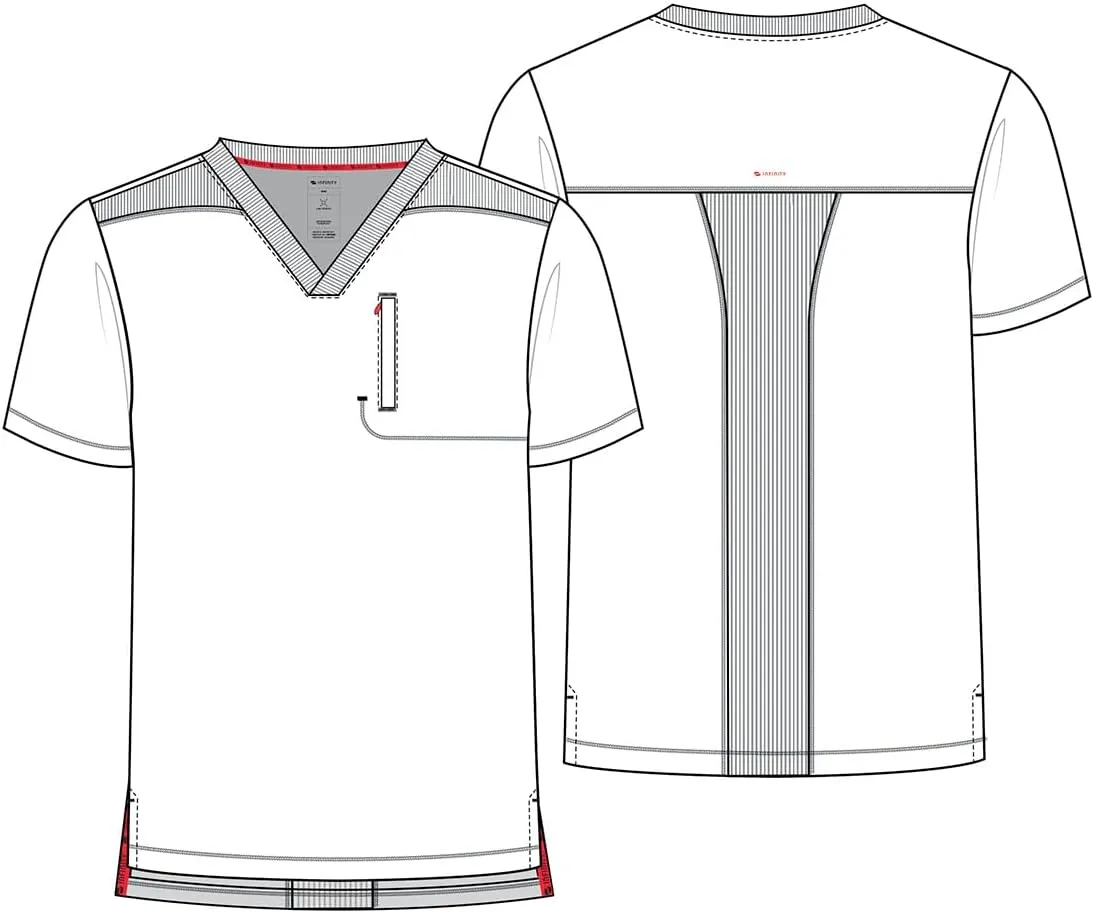 Infinity Cherokee Men's V-Neck Scrub Top with Rib-Knit Neckline, Front Shoulder Yokes, and a Center Back Panel IN700A