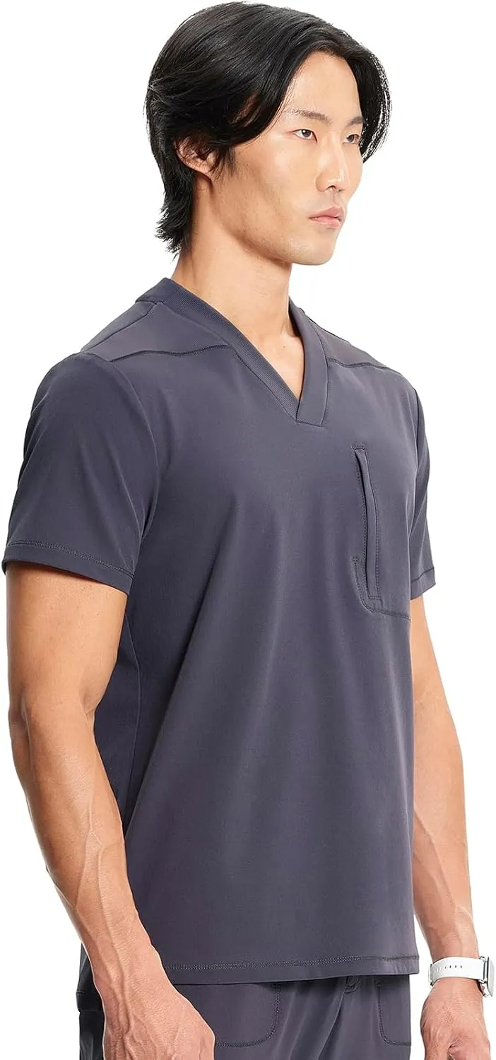 Infinity Cherokee Men's V-Neck Scrub Top with Rib-Knit Neckline, Front Shoulder Yokes, and a Center Back Panel IN700A