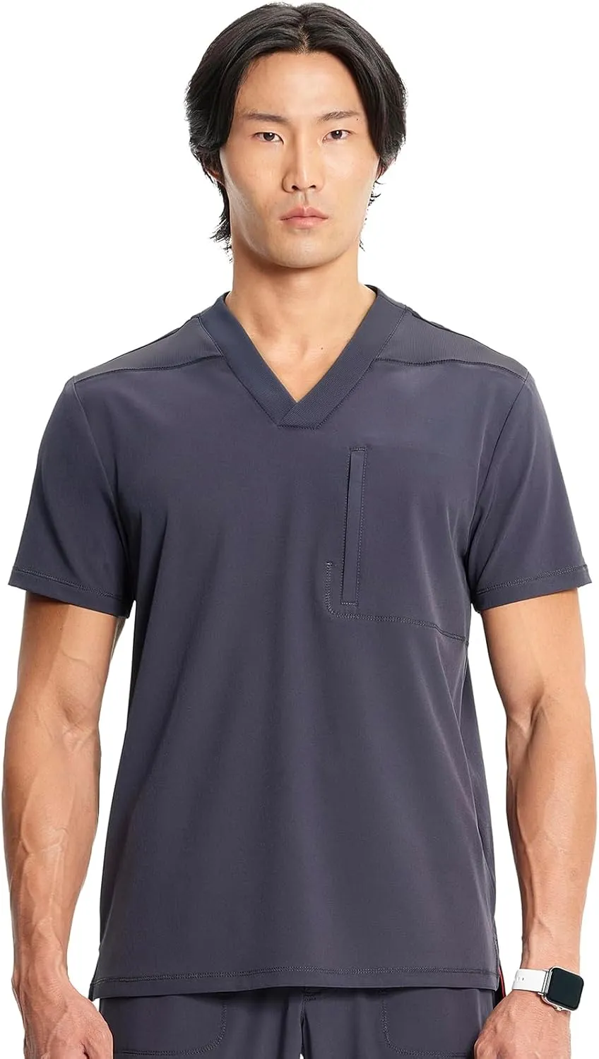 Infinity Cherokee Men's V-Neck Scrub Top with Rib-Knit Neckline, Front Shoulder Yokes, and a Center Back Panel IN700A