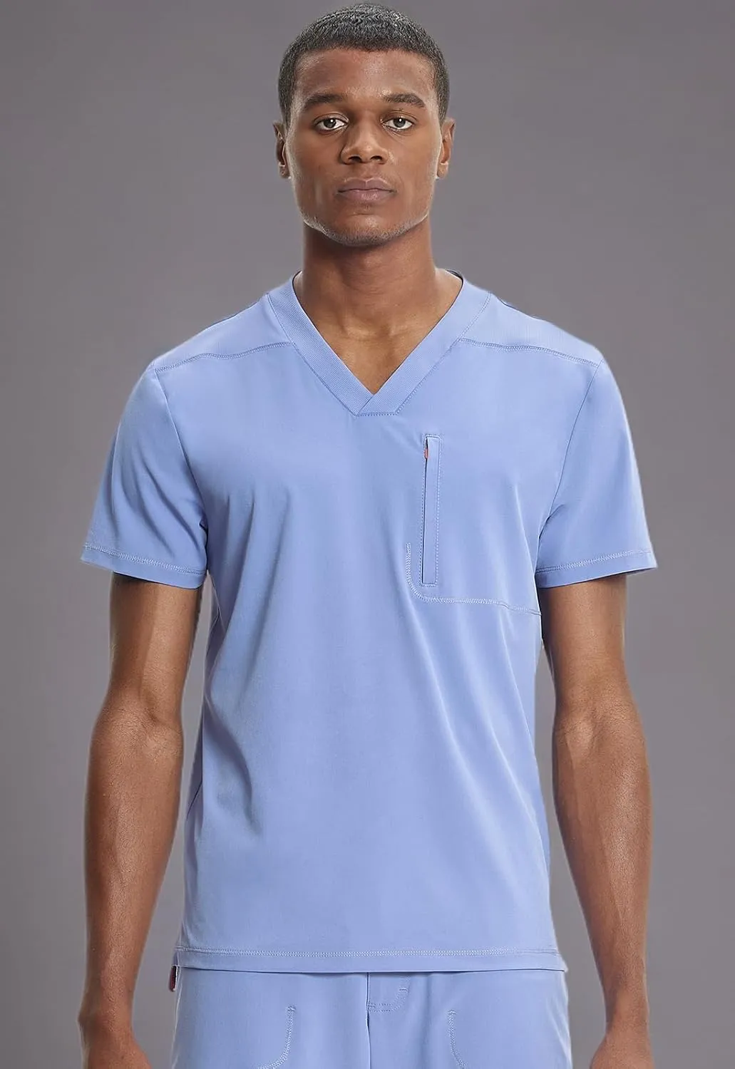 Infinity Cherokee Men's V-Neck Scrub Top with Rib-Knit Neckline, Front Shoulder Yokes, and a Center Back Panel IN700A