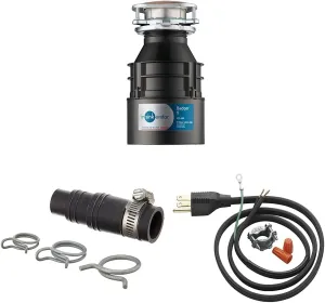 InSinkErator Garbage Disposal, Badger 1, Standard Series, 1/3 HP Continuous Feed, Black & DWC-00 Plumbing-Equipment & Garbage Disposal Power Cord Kit, CRD-00 , Black, Pack of 1