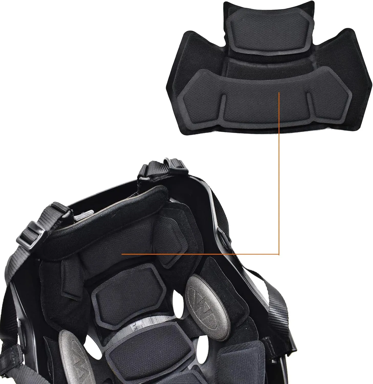 Internal Memory Foam Pads Helmet Lining Tactical Airsoft Helmet Padding kit Replacement Helmet Liner System Protective Cushion Mat Accessories fit Fast MT MICH IBH AF ACH MK M88 Airsoft Helmet