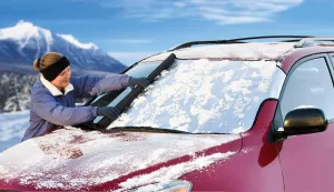Intro-Tech Automotive SB-10-S Custom Fit Windshield Winter, Snow, Ice and Frost Shade for Select Saab 43346 Sedan 2003-2012 Models, Silver