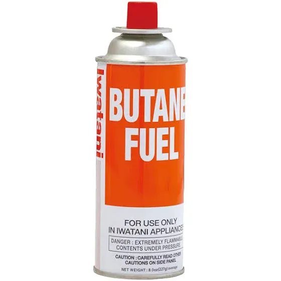 Iwatani Butane Canister Fuel (8oz x 4), In stock pick up only.