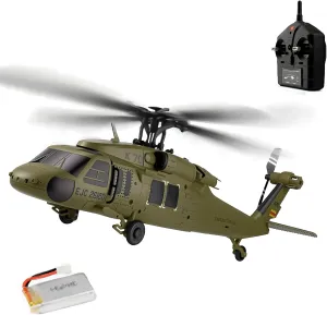 K170 UH60L RC Helicopter, Remote Controlled Helicopter for Adults Beginners, 2.4G 4CH RC Plane 6-Axis Gyroscope Altitude Hovering Military Aircraft Aileronles (1 Batteries)