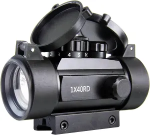 KASENTE 1x40 Red Green Dot Sight Rifle Scope with 20mm / 11mm Picatinny Dovetail Rail Mount