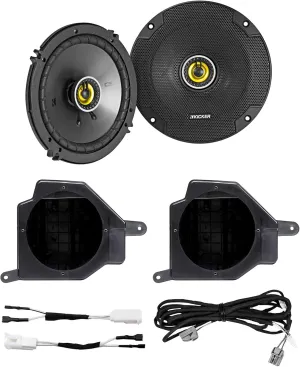 KICKER Pair 46CSC654 CSC65 6.5" 6-1/2" 600 Watt 4-Ohm Car Audio Coaxial Speakers Bundle with MB Quart JE1-116 Speaker Enclosures Compatible with Jeep Gladiator 2020  /Wrangler JL 2018  (2 Items)