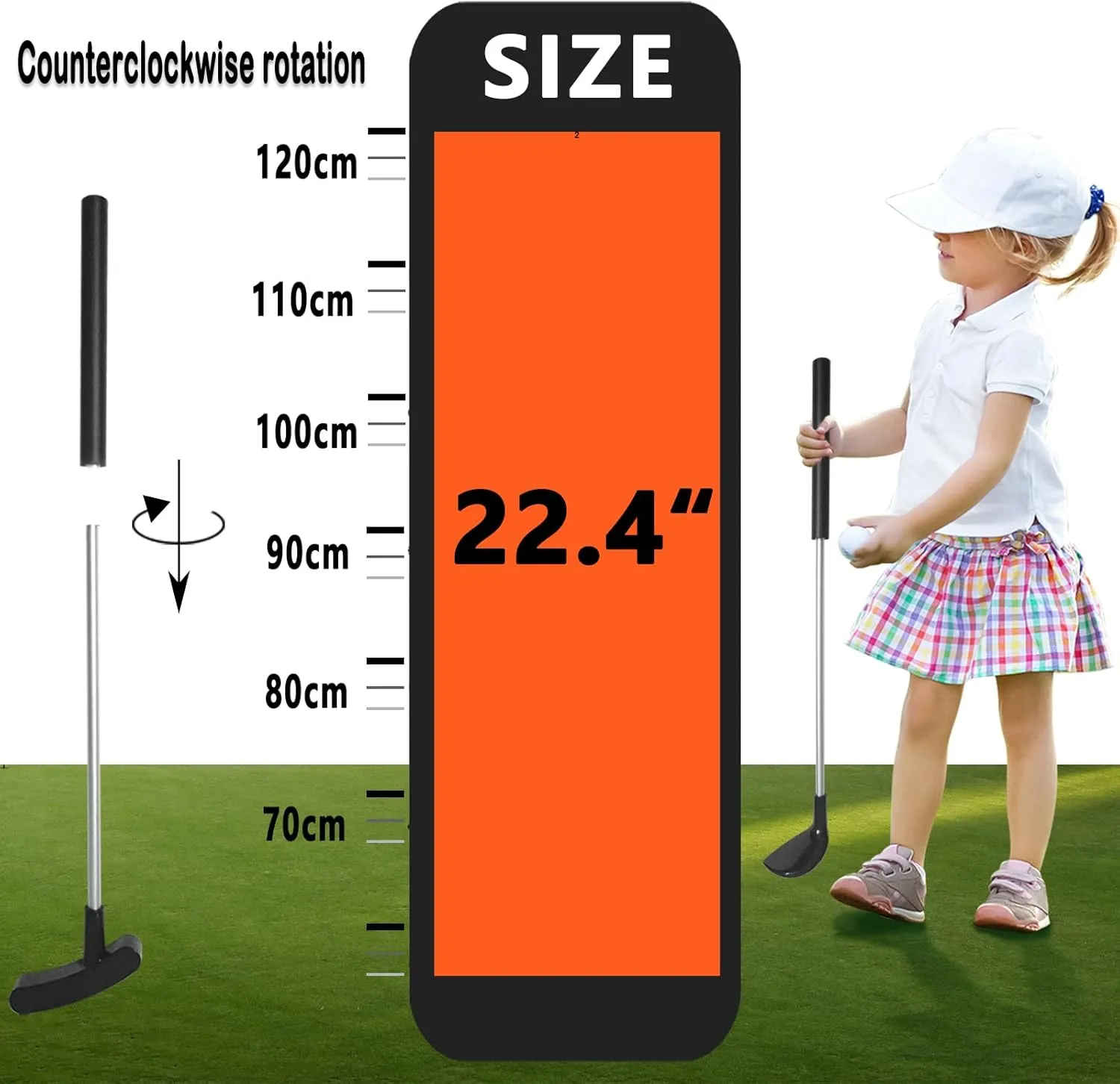 Kids Golf Set with 3 Clubs, 6 Practice Balls, Putting Cups and Flag Poles, Golf Training Kit-Only Right Hand