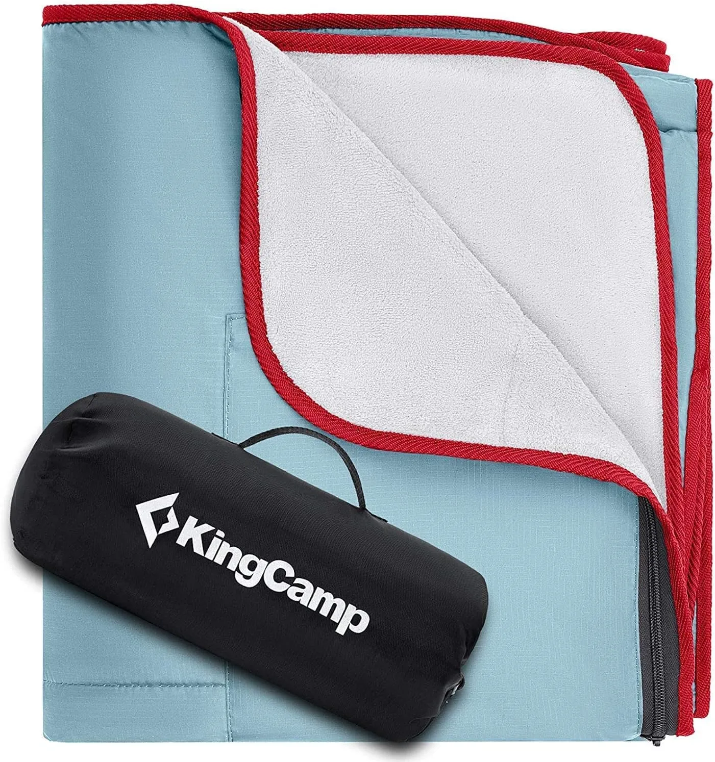 KingCamp Waterproof Outdoor Blanket for Cold Weather, Warm Lightweight Fleece Foldable Blankets, Machine Washable Windproof Throw for World Cup,Stadium, Picnic, Camping, Festival