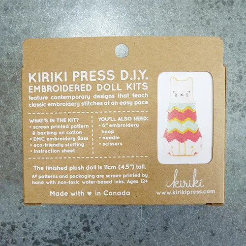 Kiriki Press Embroidered Doll Kit - Fiesta Cat