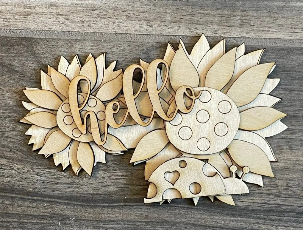 Ladybug Sunflower Tiered Tray  DIY- Garden Tier Tray Bundle