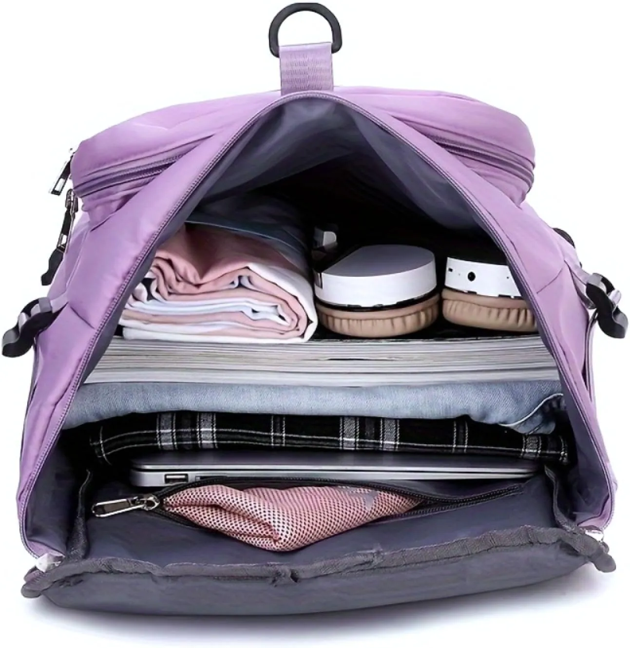 Large Capacity Waterproof Duffle Bag with Shoes Compartment and Adjustable Stra for Travel, Sports, and Fitness