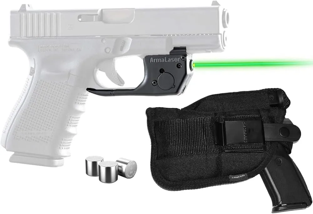 LASER PRO® Kit w/Holster & ArmaLaser TR22G Green Laser Sight for Full-Size Models: 17 19 22 24 31 34 35 37 45 - All Gens with Rails