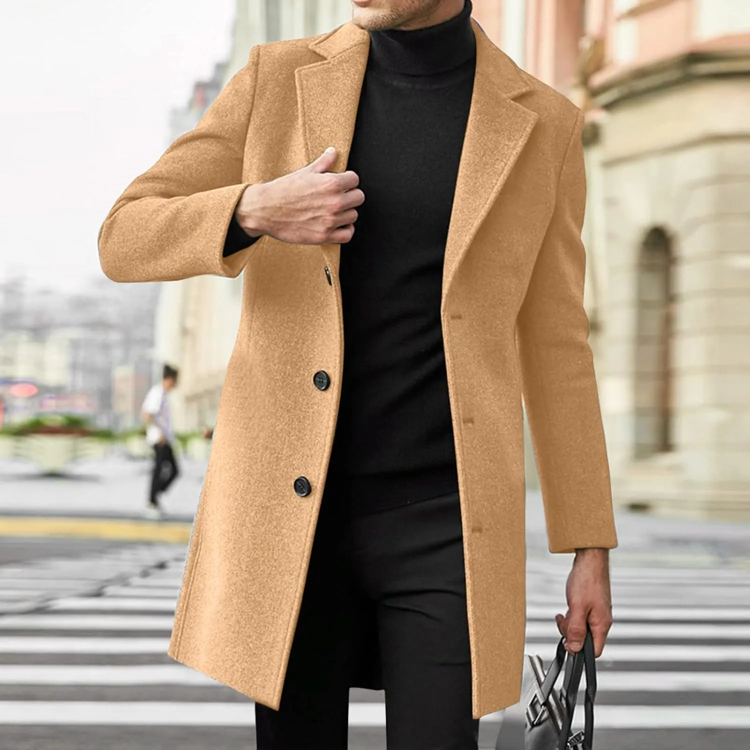 LCMTWX Men's Winter Thickened Warm Coats Stand Collar Knitted Splice Sweater Coat Casual Cardigan Stylish Outwear Mens