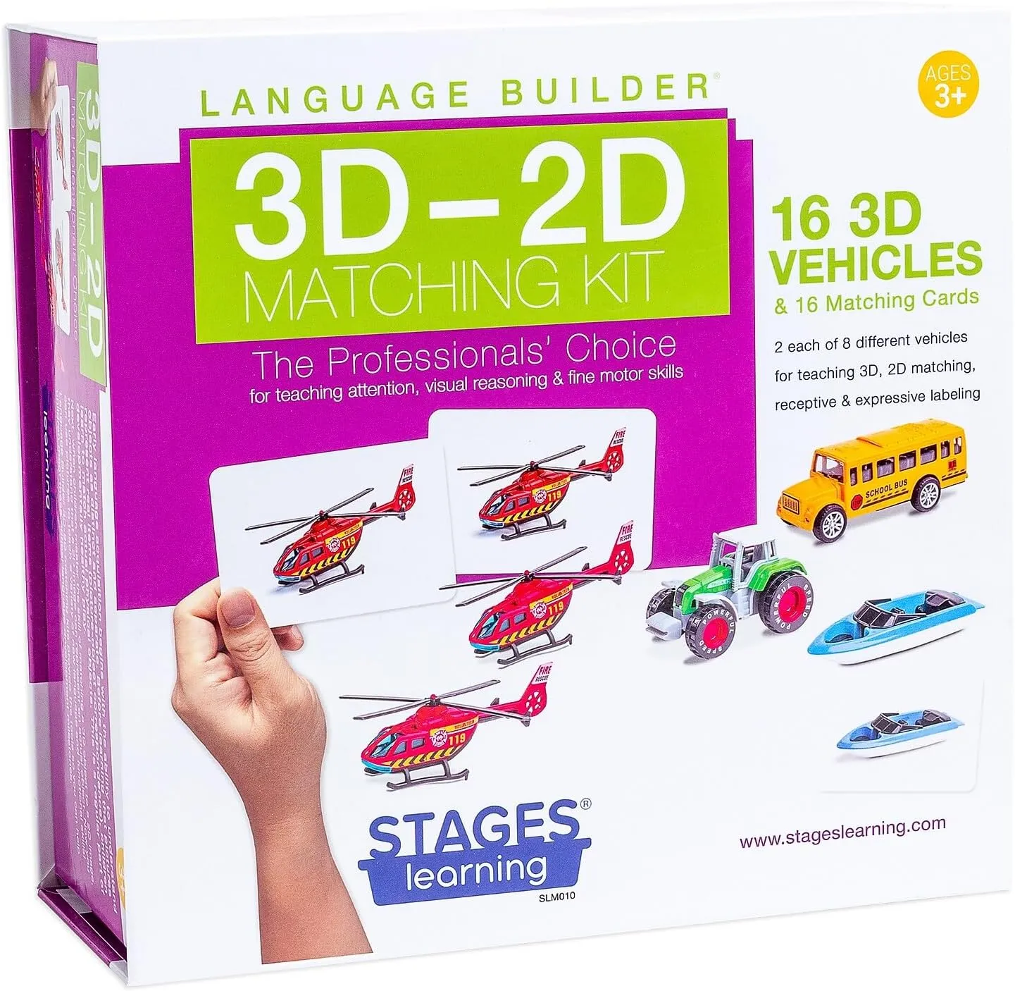 Learning Language Builder 3D-2D Vehicles Matching Kit for Autism Education & Aba Therapy, Multi (SLM010)