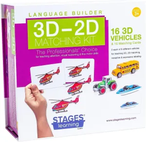 Learning Language Builder 3D-2D Vehicles Matching Kit for Autism Education & Aba Therapy, Multi (SLM010)