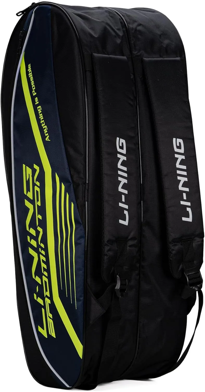 Li-Ning Hot Shot Triple Zipper Polyester Badminton Kit Bag | Easy - Access Compartments | Spacious | Unisex - Men, Boys, Girls, Women