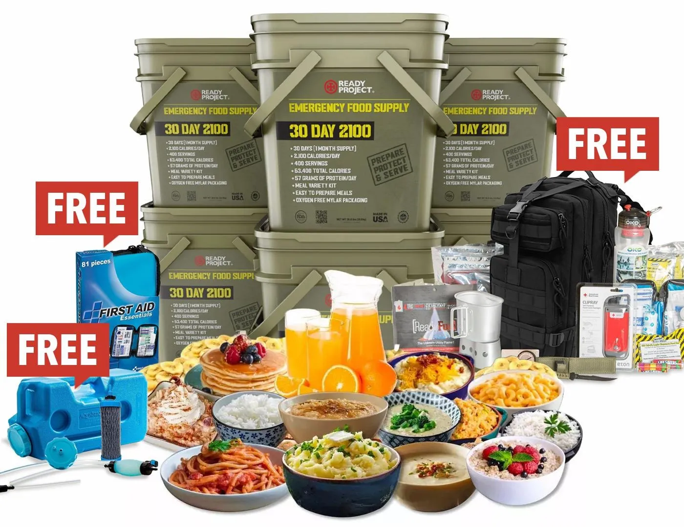 Limited Time Only! $1,600 Savings on Ready Project 6-Month Emergency Food Supply and MORE