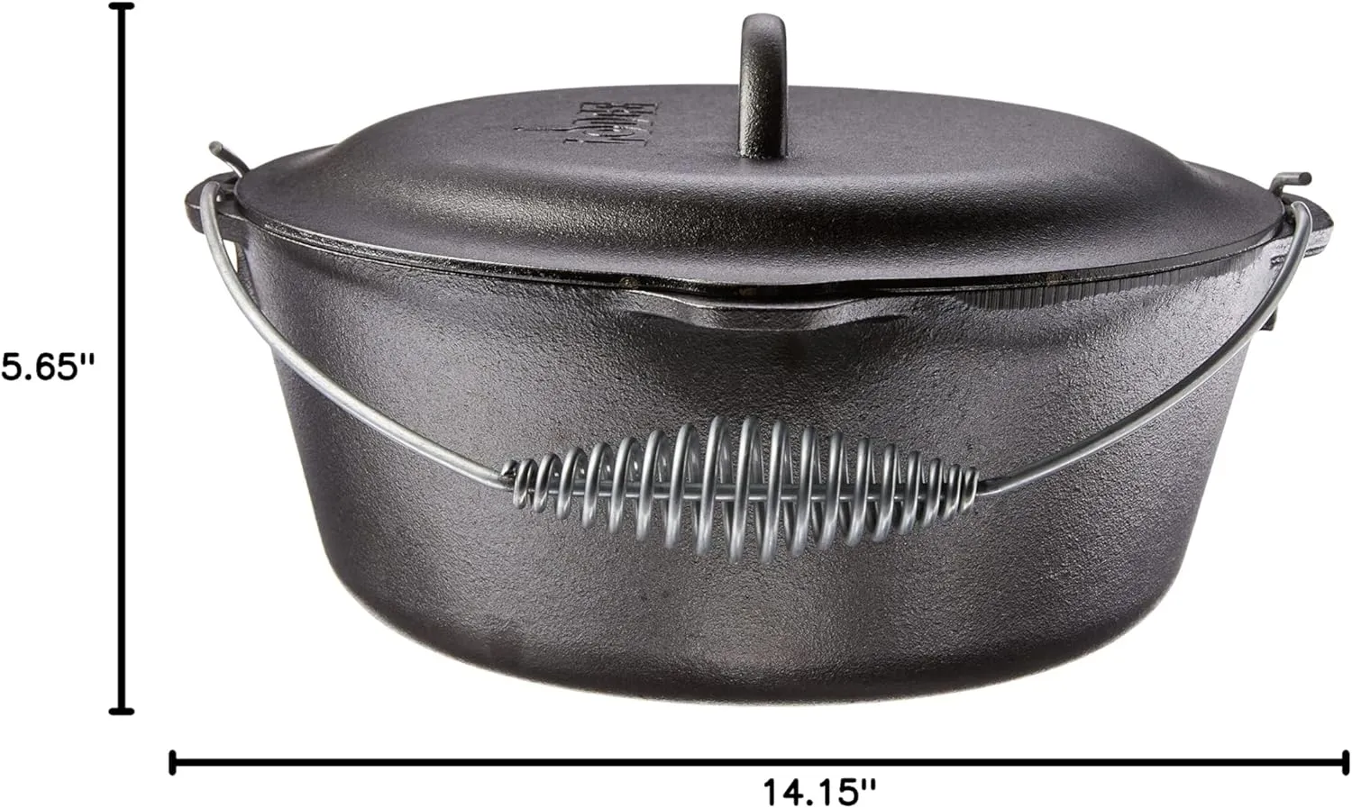 Lodge 7 Quart Pre-Seasoned Cast Iron Dutch Oven with Lid - Wire Bail Handle for Easy Transfer from Cooking Surface to Table - Use in the Oven, on the Stove, on the Grill or over the Campfire - Black