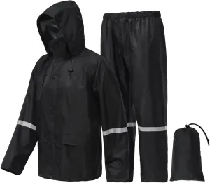 LOOGU Men's Rain Suit - Rain Gear for Men Waterproof, Lightweight Rain Coat, Breathable Mens Rain Jackets Hood and Pants