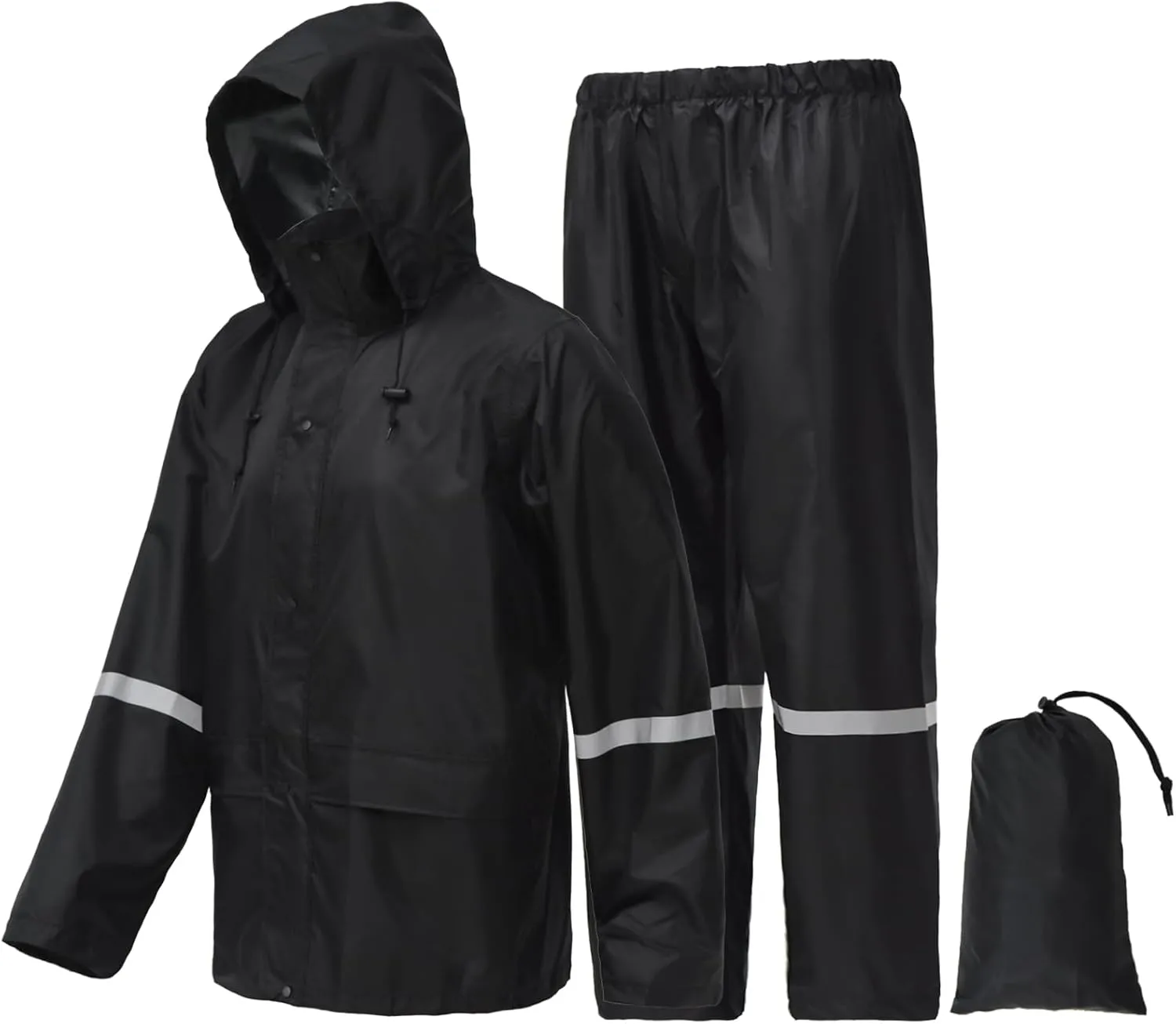 LOOGU Men's Rain Suit - Rain Gear for Men Waterproof, Lightweight Rain Coat, Breathable Mens Rain Jackets Hood and Pants
