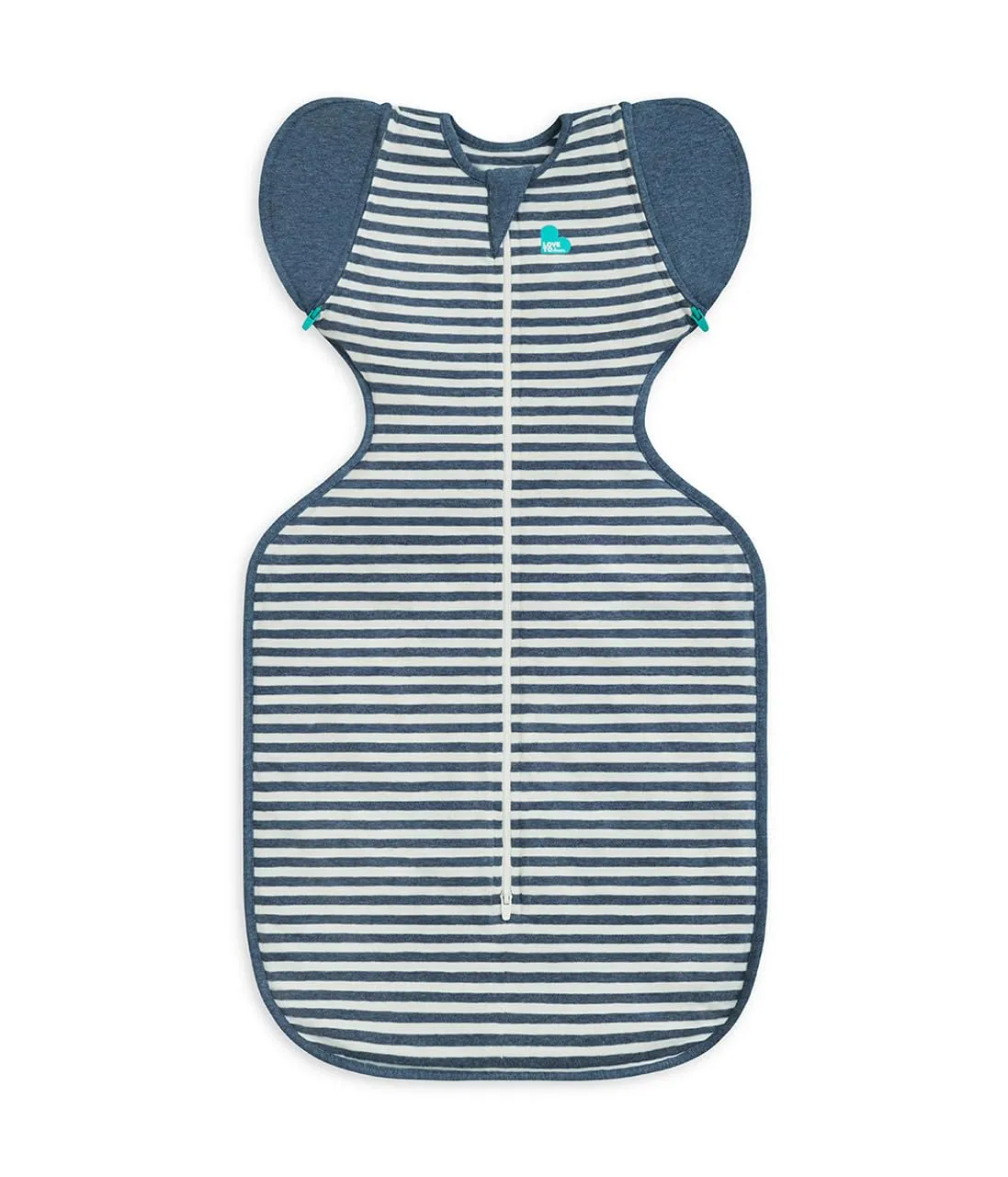 Love to Dream Swaddle UP Transition Bag, Patented Zip-Off Wings, Gently Help Baby Safely Transition from Being Swaddled to arms Free Before Rolling Over, Stripe Denim Blue, Large, 19-24 lbs