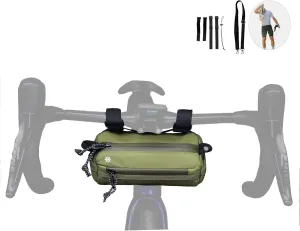 Lumiere & Co. Bike Handlebar Bag – Minimalist Design – 3 Size options, Multiple Colors – Clip Straps, Hook & Loop, Shoulder Strap