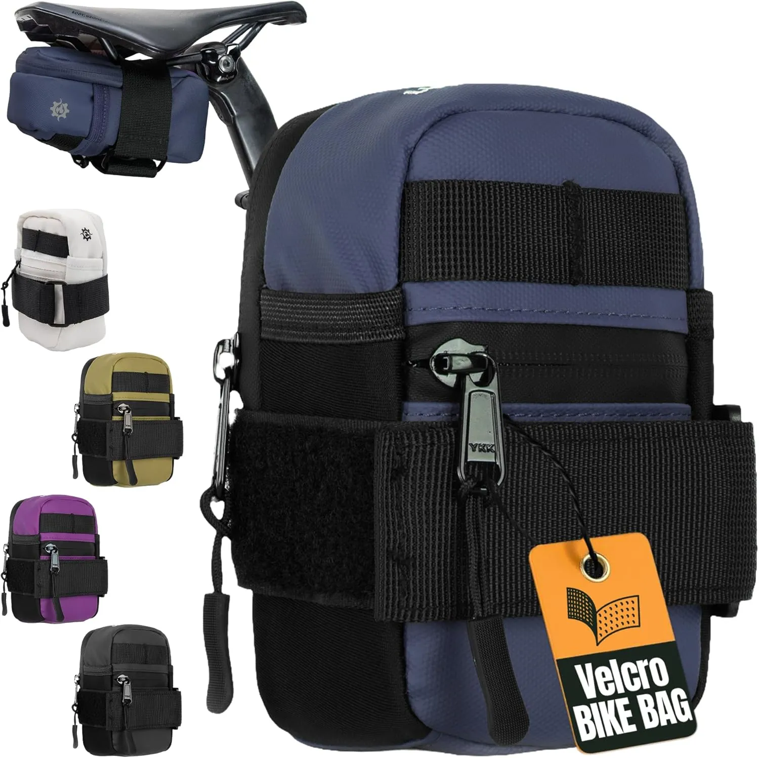 Lumiere & Co. Bike Seat Bag, Bicycle Saddle Bag, Cycling Seat Pack, Mountain Bike Saddle Bag, Road Bike Saddle Bag (Blue)
