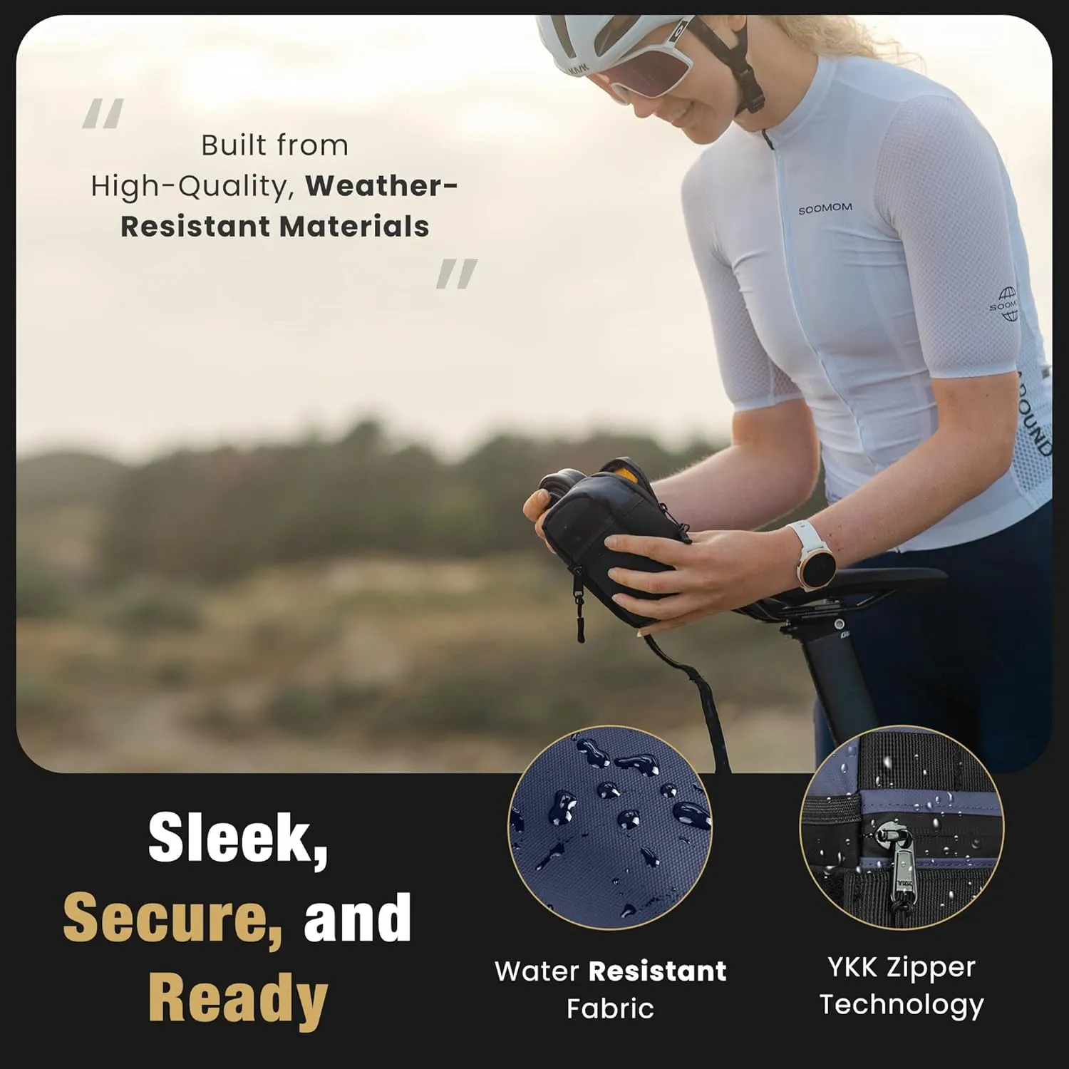 Lumiere & Co. Bike Seat Bag, Bicycle Saddle Bag, Cycling Seat Pack, Mountain Bike Saddle Bag, Road Bike Saddle Bag (Blue)