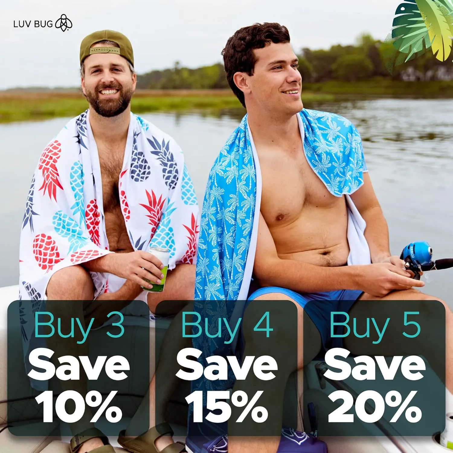 Luv Bug UPF Pool/Beach Towel, Sunscreen Towel, UV Protection, UPF 50 , Sand Free, Absorbent, & Quick Drying for Swimming, Beaches, Camping, & Travel (28.5" x 58.5", Stars and Stripes)