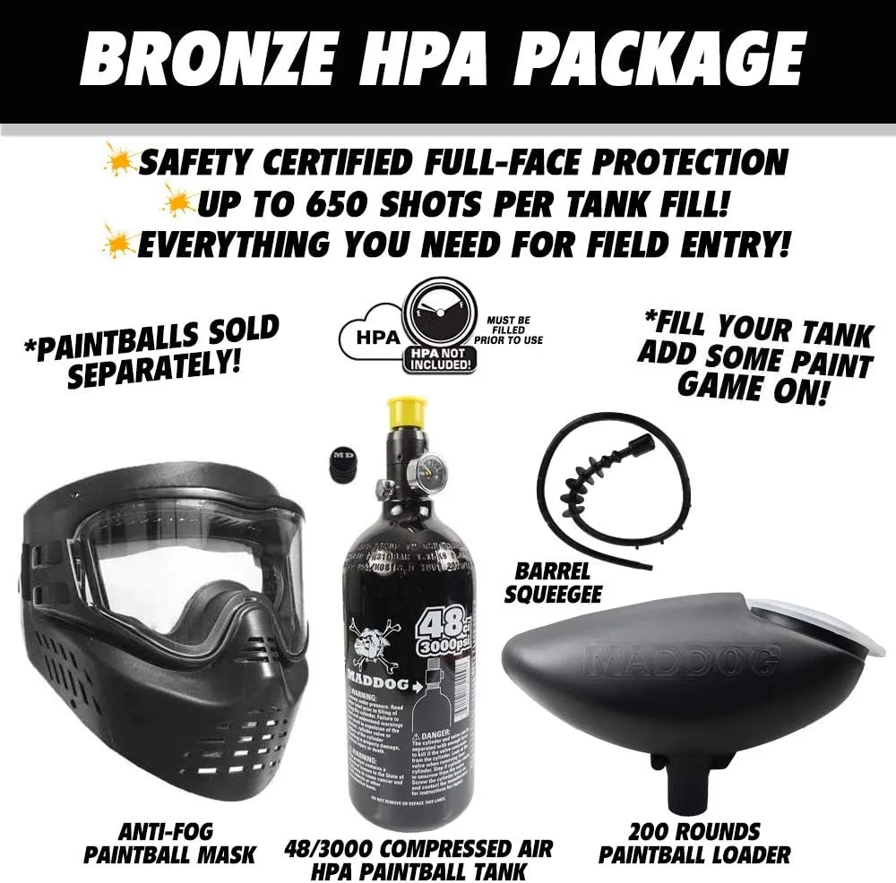 Maddog Tippmann Cronus Basic Bronze Paintball Gun Marker Starter Package