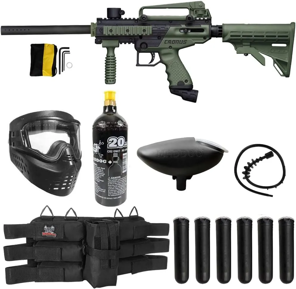 Maddog Tippmann Cronus Tactical Titanium Paintball Gun Marker Starter Package