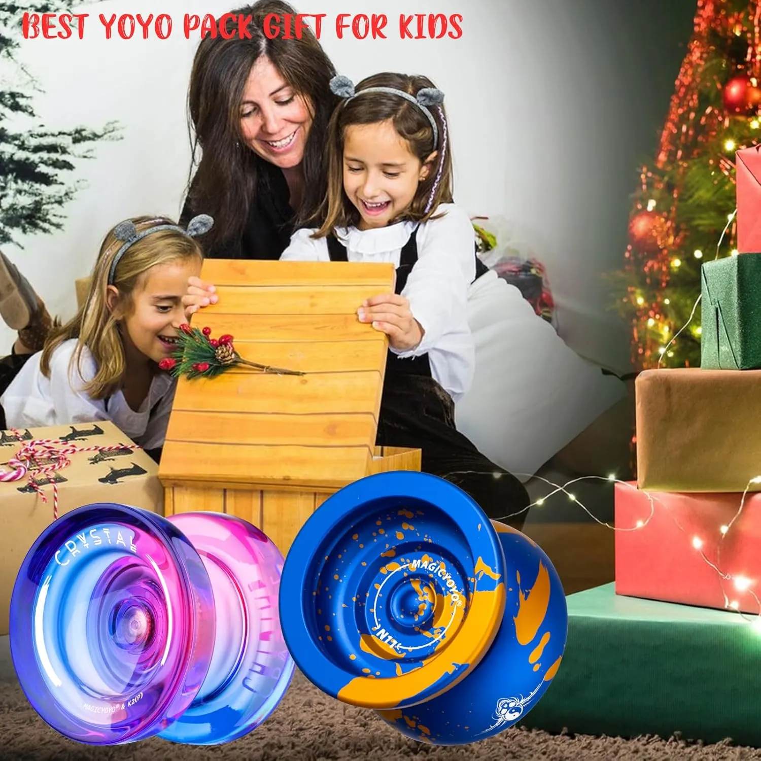 ‌MAGICYOYO Pro Yoyo 2 Pack (N11 & K2)‌ - Convertible Responsive/Unresponsive Design for Kids & Adults, Professional Plastic/Metal Trick Yo-Yo with 12 Yo yo Strings   Case   Bearing Kit