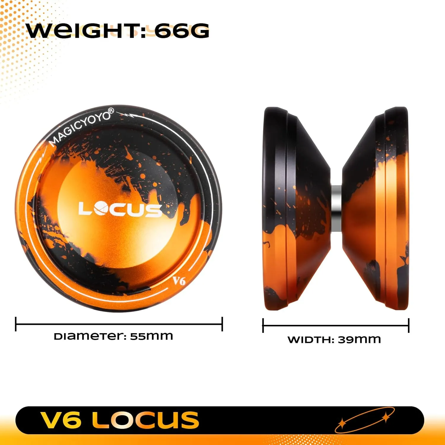 MAGICYOYO V6 Locus Yoyo for Kids 8-12 - Dual-Mode Responsive/Unresponsive for Adults | Pro Tricks Yo-yo with 12 Strings | Includes Bearing Remover Kit   Carry Bag (Premium Black/Gold)