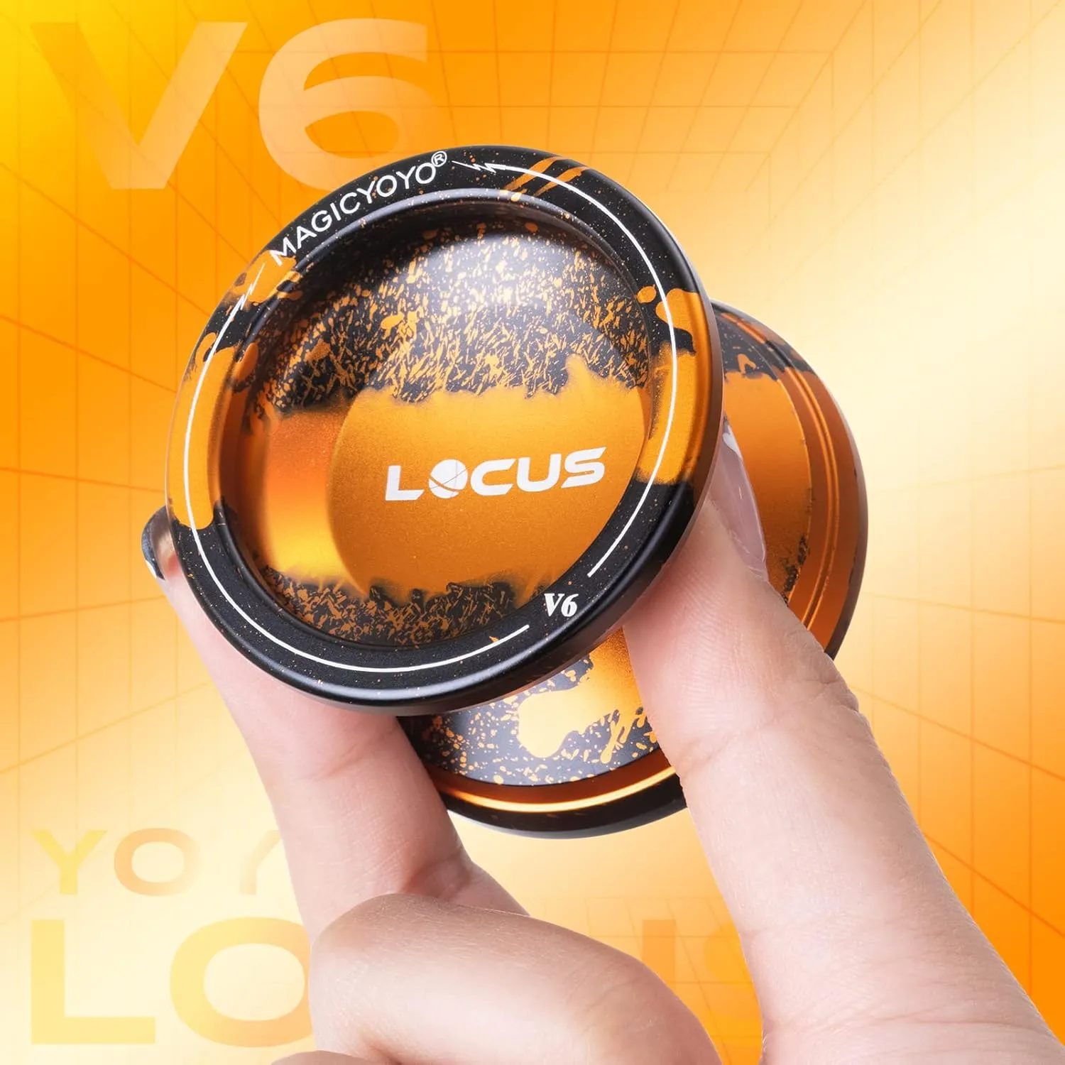 MAGICYOYO V6 Locus Yoyo for Kids 8-12 - Dual-Mode Responsive/Unresponsive for Adults | Pro Tricks Yo-yo with 12 Strings | Includes Bearing Remover Kit   Carry Bag (Premium Black/Gold)