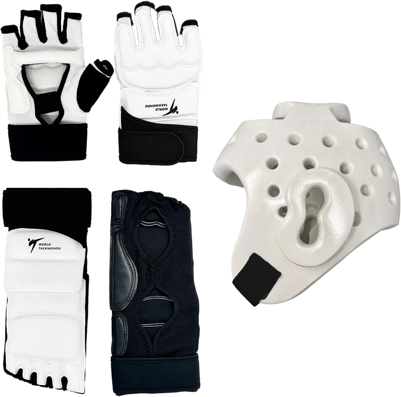 Martial Arts Taekwondo Sparring Gear Equipment Set Headgear Shin Instep Arm Chestguard Gloves
