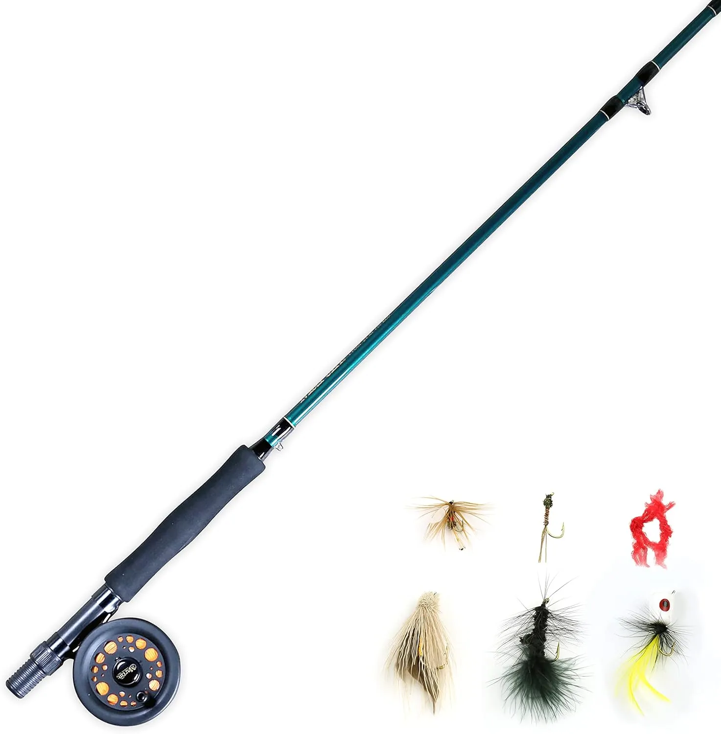 Martin Complete Fly Fishing Kit, 5/6 Rim-Control Fly Reel, Pre-spooled with Backing, Line and Leader, 3-Piece 8-Foot 5/6-Weight Rod, Includes Custom Fly Assortment