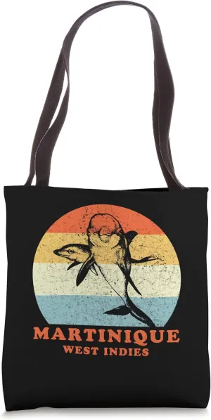 Martinique, West Indies Vintage Dolphin - Porpoise Vacation Tote Bag