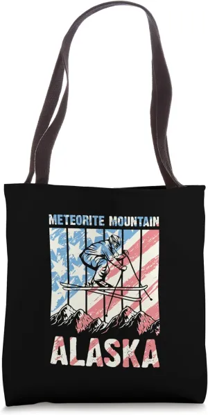 Matching Retro Mountain Skiing Meteorite Mountain Alaska Tote Bag
