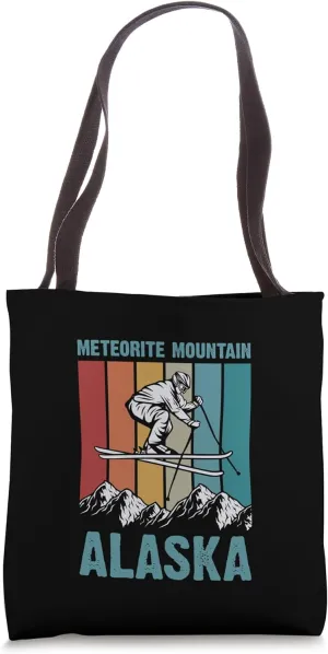 Matching Retro Mountain Skiing Meteorite Mountain Alaska Tote Bag