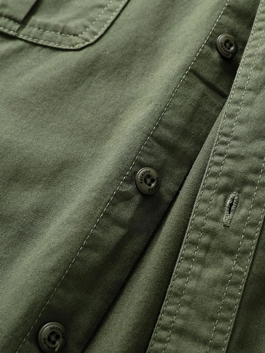 Men's Roll-Up Sleeve Cargo Work Shirts with Pockets