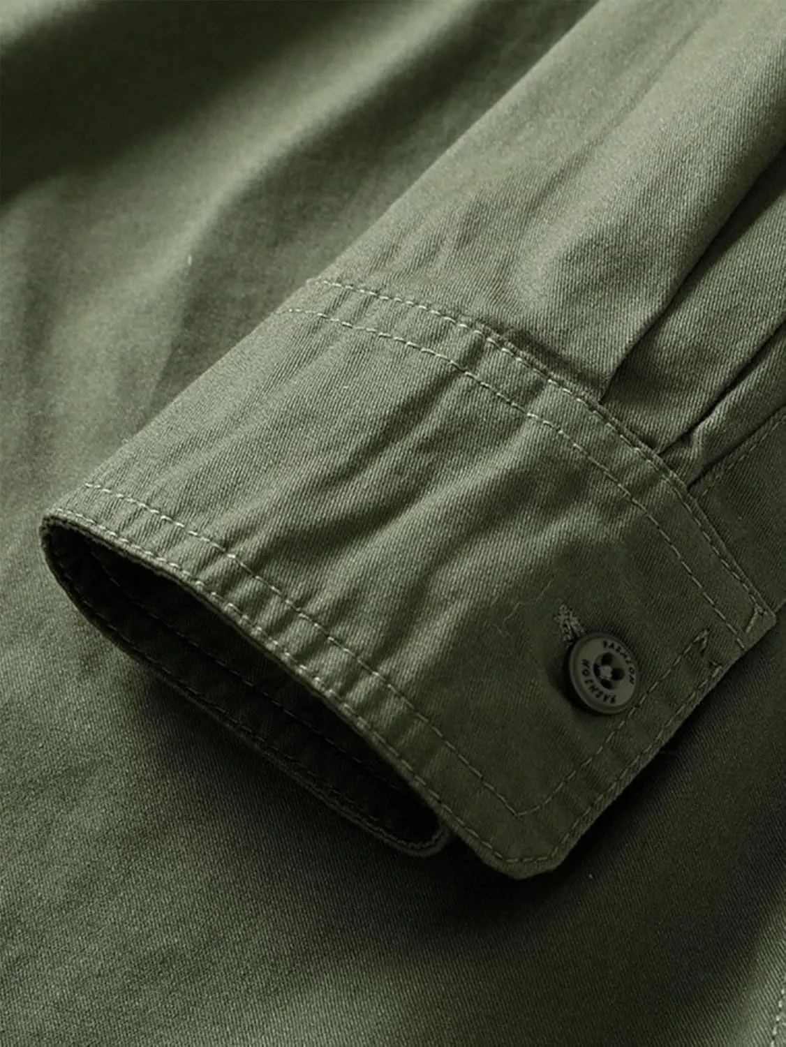 Men's Roll-Up Sleeve Cargo Work Shirts with Pockets
