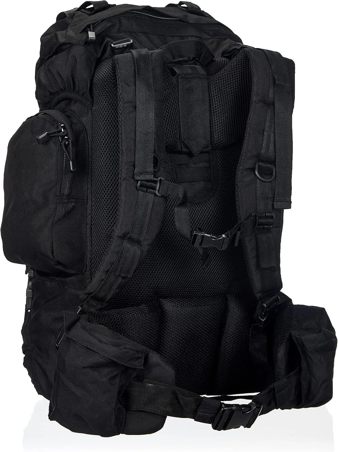 MIL-TEC 55L Tactical Commando Military Army Rucksack Hiking Pack in Black, Olive and Flecktarn Camo (Internal Frame)