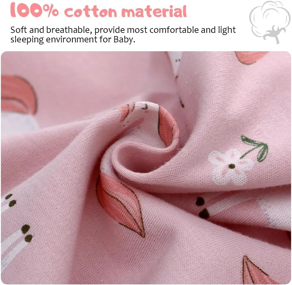 Miracle Baby Long Sleeve Sleep Sack 2 Pack Wearable Blanket Baby 100% Cotton Sleeping Bag for Newborn Infant Toddler